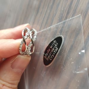 Clear Swarovski Crystal Weave Ring, Sz 4